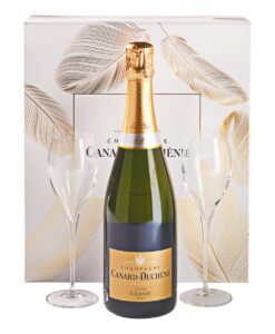 Kosten vrouwelijk Handelsmerk Canard Duchène Champagne Brut Champagne Frankrijk in luxe  geschenkverpakking met 2 glazen kopen? | Gratis verzending vanaf € 50,- |  Wijnkeuze-online.nl