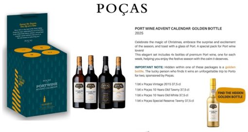 nieuw Poças advent calender 4 x 37,5cl + win the golden bottle Portugal