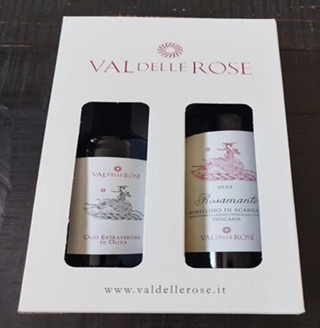 nieuw Val Dell Rose Rosamante Morellino di Scansano 75cl + Olive Oil 50cl Italië in giftpack.