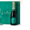 Kerstwijnpakket 5-26, Champagne Canard Duchène Brut in luxe kerst giftbox met 2 glazen