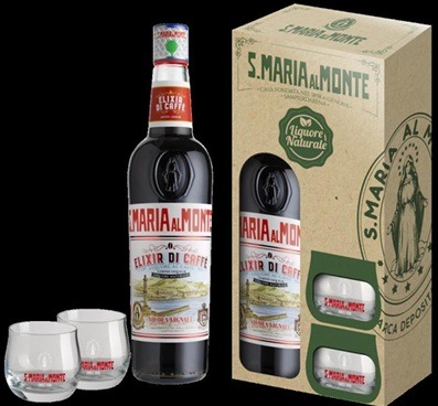 NIEUW! SANTA MARIA AL MONTE AMARETTO 70CL + 2 GLAZEN--